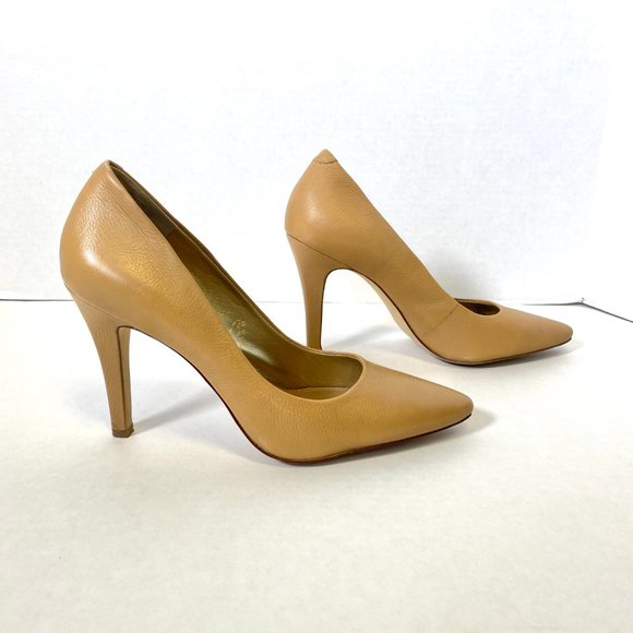 Banana Republic 9 Leather Pumps Heels Nude Tan - Picture 7 of 11